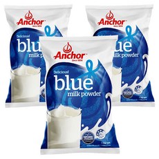 앵커 딜리셔스 블루 밀크 파우더, 3개, 1kg