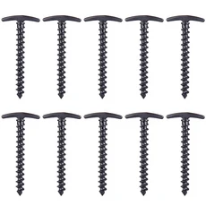 야외 캠핑 텐트 페그 그라운드 네일 하이킹 말뚝 핀 방풍 액세서리 나사 앵커 10 개, Black 10pcs