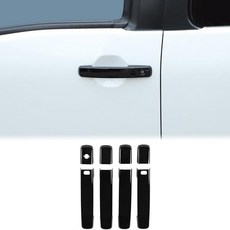 닛산 프론티어 2022-2026과 호환되는 자동차 외부 도어 핸들 커버 트림 ABS 전면 후면 그랩 패널 프로텍터 쉘 액세서리 스마트 키홀 포함 및 조수석 없음 159941, 피아노 블랙(스마트 키홀 포함)