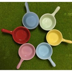 九鼠一家DIY工坊 超可愛陶瓷單柄碟 - 六色可選 可當食盆, 1個, 粉藍色