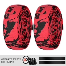 WEST BIKING 자전거 핸들바 테이프 EVA PU 바 부드러운 사이클링 댐핑 2 플러그 로드 바이크 미끄럼 방, 01 China Mainland, 08 051 Black red