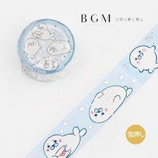 莫莫日貨 2022冬季限定 BGM 燙金和紙膠帶 - 海豹圖案 日系手帳裝飾必備, 1個