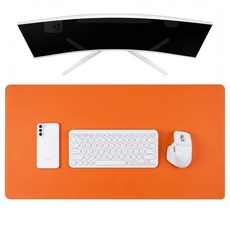 리팟 가죽 데스크 매트 와이드 장패드 마우스패드 논슬립 키보드패드, 오렌지