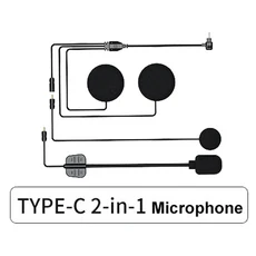 헬멧 블루투스 헤드셋 인터콤 마이크 액세서리 풀 하프 3/4 케이블, 01 2-in-1 wheat