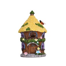 太陽能樹脂小屋 LED小夜燈, 單色, 1個