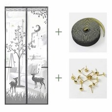 LUNAMAY 방충망 방문모기장 문 모기장(100X210CM) (그레이), LUNAMAY 방충망 방문모기장 문 모기장(100X21