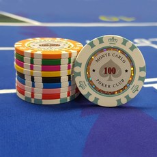 애드천사 카지노칩 포커칩 게임칩 홀덤칩 국제규격 마카오 몬테카를로 크라운, 흰색-100원, 1개