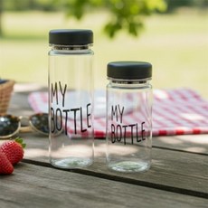 아이신 물병 블랙 투명보틀, 380ml