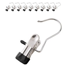 디오셀 다용도 논슬립 외집게걸이, 블랙, 10개