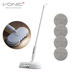 보닉 크린 무선 물걸레 청소기 극세사패드 4P LED라이팅 배터리잔량표시 듀얼스핀 무선청소기 물걸레청소기 스틱높이조절 간편청소 손걸레질 자동청소기, 단품, 단품