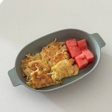 깨지지 않는 아기 간식볼 원형 접시 어린이집 식기, 1세트, 모던오벌접시3P