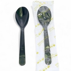 일회용 숟가락(개별포장) 1500개입 검정 반투명 흰색 배달포장, 1개