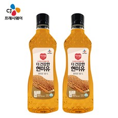 CJ 이츠웰 더 건강한 현미유 100%, 2개, 500ml