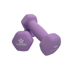 에코요기 네오프렌 논슬립 아령 _2개1세트 ( 1kg 1.5kg 2kg 3kg 4kg 5kg), 1세트, 퍼플 2kg x 2개