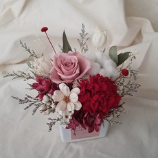 flower&hous Love媽咪母親節康乃馨永生玫瑰迷你盆花-時尚媽咪紅 全台宅配, 時尚媽咪紅,盆花+禮盒+提袋