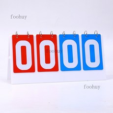 台灣出貨 計分牌 籃球記分牌計分牌翻分牌比賽翻牌計分器板乒乓球計數積分比分牌, 四位數（紅藍底/白字/白卡座）, 1個