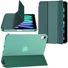 Gtang 아이패드 미니 7 / 6 세대 A17 마그네틱 반투명 슬림 거치대 케이스, 1개, Emerald green