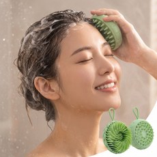 슈나온 시원한 두피 스케일링 마사지 실리콘 샴푸 브러쉬, 1개, 애플 민트