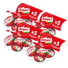 미니 베이비벨 오리지널 5입 4개 (총20입) 자연치즈 영양간식, 100g