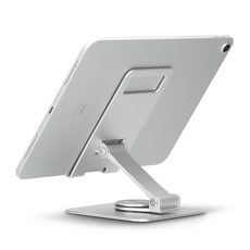 JEONGWONJEONSAN 360度旋轉 iPad 平板電腦 手機 桌上型 鋁合金 支架, JW-MT136, 銀色