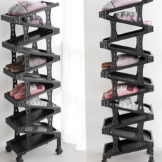 모던 블랙 신발정리대 지그재그 9단 11단, 모던블랙 신발정리대(지그재그)9단, 모던블랙 신발정리대(지그재그)_9단