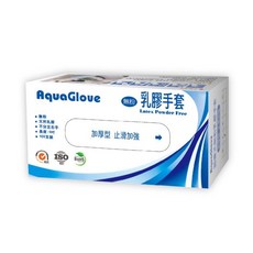 AquaGlove 拋棄式無粉乳膠手套 加厚型, 1個, XL號