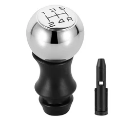 5속도 합금 MT 기어 시프트 노브 자동차 액세서리 푸조 106 C2, 01 Chrome black font