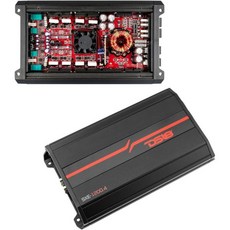 DS18 SXE-1200.4/RD 차량용 스테레오 앰프 풀레인지 클래스 A/B 4채널 4옴 60x4 RMS 1200W 출력 차량 오디오 시스템 스피커를 강력한 컴팩트, SXE-1200.4/BK