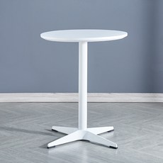 커피숍 원탁 업소용 백화점 라운드 상판 식당 벽부착 카페, 1인용, X. 원목 60cm 원형 화이트 테이블