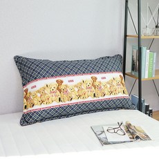 (커버만) 대형 등쿠션 커버 등받이쿠션커버 쿠션커버 110X60, 대형 쿠션 커버(커버만), 곰패밀리, 그린