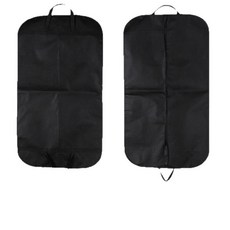 無紡布拉鏈西裝防塵袋 衣服收納袋, 1個, 黑色,80克  60CM*100CM  暗釦款