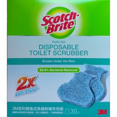 Scotch-Brite 百利 替換式除菌馬桶刷補充包 30入組 深入清潔馬桶邊緣, 1個, 整盒30入, 藍色