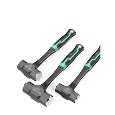 롱핸들 대형 일체형 망치 고무 함마 중장비 산업용, 1개, 2파운드 팔각 일체형 중형