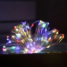 장식용 따뜻한 흰색 5M 50LED 구리 와이어 스트링 조명 사용, 02 Silver four color, 01 아무도, 1개, 단일