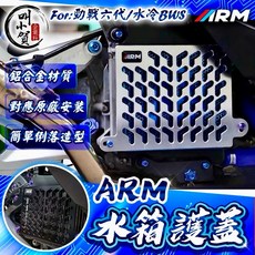 叫小賀 ARM 泰規風格 水箱護罩 水箱護蓋 雙鎖點 適用於勁戰六代 水冷BWS FORCE2.0, 水箱蓋 加購白鐵螺絲,黑色