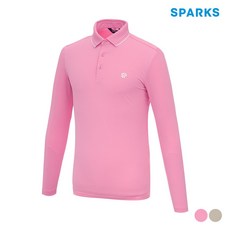 디즈니골프 남성 스몰로고 라인 배색 긴팔 편안한 카라 티셔츠 (2colors)