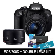 캐논카메라 EOS 700D+EF-S 18-55mm+50mm F1.8 더블렌즈셋+80GB+여행용 가방+UV필터+리더기+청소도구셋 [풀세트 포함] k, 단품