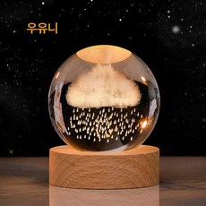 투명 크리스탈 지구본 소형 방꾸미기 인테리어 소품, 레인 클라우드 문라이트 US