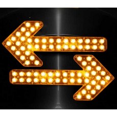 차량용 싸인보드 60cm 화살표 사인보드 2개 세트 도로 60cm24V노란색세트, 5. 35cm 12V 투명 세트