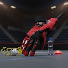 안전장비 플로어볼 골키퍼장갑 레드블랙 S M L 손목보호 구기종목 경기장비 스포츠 실내운동