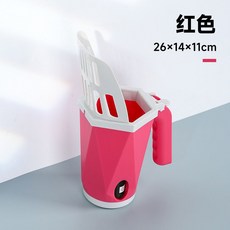 貓砂剷 寵物貓屎剷 一體式 拚色 貓咪清潔用品, 紅色,26x14x11cm, 1個