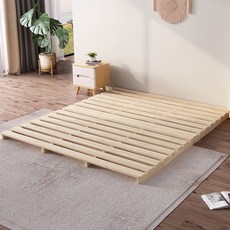 저상형 침대 프레임 깔판 무헤드 받침대 평상형 다다미 일본식 매트리스 낮은, B.원목침대프레임7.6cm높이(가로로나무로된바)