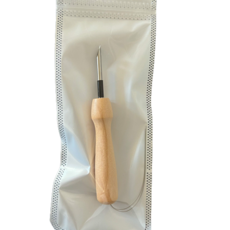 俄羅斯刺繡毛線粗針戳針 戳戳繡材料包 輕鬆製作獨特刺繡作品, 1個, 3.5毫米-小號木柄桌針(含引線器)