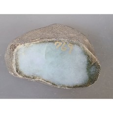 七彩翡翠原石 翡翠毛料半明料 局部拋光 769克 收藏鑑賞, 1個