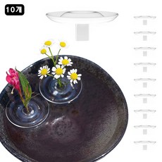 루베이 투명 부력 수상 화병 + 꽃줄기 고정 동적 회전 꽃 장식 거실/식탁/어항, 투명색
