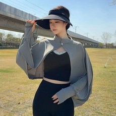 자외선차단 실크 아우터 아이스 냉감 여성 운전석 쿨링의류 라이딩 망토 산책 제품 쿨링, 4.G22-A-다크그레이 원사이즈