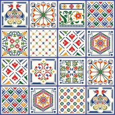 IRI-GIRI 24피스 팩 (10.2 x 10.2cm(4 x 4인치)) 아트 다양한 필 앤 스틱 벽 스티커 백스플래시 비닐 방수 탈착식 타일 스티커 데칼 욕실 및 주방용, Scandinavian