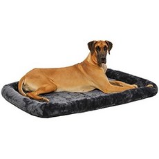 반려동물을 위한 미드웨스트 홈 콰이어트타임 패션 도그 침대 u2013 핑크 인조 모피 볼스터 매우 부드럽고 세탁기 사용 가능 소형견을 24인치 상자와 캐리어에 맞습니다, Grey, 18 Inch