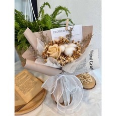 棉花香皂玫瑰小型花束 乾燥花 香皂花 情人節 向日葵 畢業花束 禮物