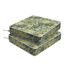 Melody Elephant 야외 의자 쿠션 2개 세트 55.9 x 50.8 10.2cm(22 20 4인치) 탈착식 커버가 있는 방수 파티오 시트 쿠션 고리버들 소파, 그린 로즈, 22"x20"x4"